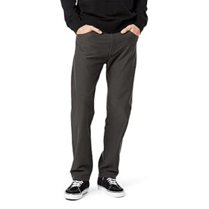 dockers men's comfort jean cut straight fit smart 360 knit pants (standard and big & tall), steelhead, 36w x 30l