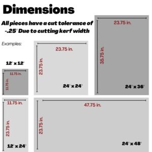 BuyPlastic Cast Clear Acrylic Plexiglass Plastic Sheet 1/2" Thick, Size 12" x 48" and More, Plexi Glass for Crafts, Glass Replacement Board