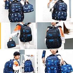 JiaYou Space Pattern Galaxy Backpack Boys Primary Junior Middle School Daypack Men High Middle School Laptop Bag(Black Star,Backpack Only)