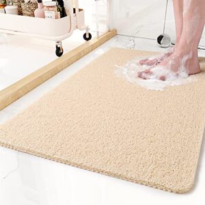 non-slip bathtub mat, 17x 30 inch, shower mats for bath tub, pvc loofah bathroom mats for wet areas, quick drying