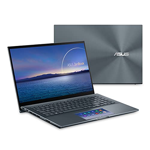 ASUS ZenBook 15 Ultra-Slim Laptop, 15”FHD Touch Display, Intel Core i7-10750H, GeForce GTX 1650 Ti, 16GB RAM, 1TB SSD, Innovative ScreenPad 2.0, Thunderbolt 3, Windows 10 Pro, Pine Grey, UX535LI-XH77T