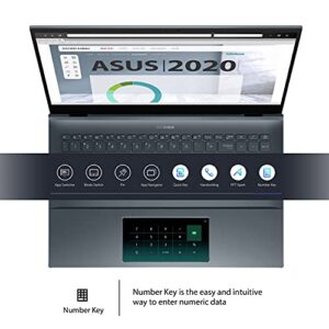ASUS ZenBook 15 Ultra-Slim Laptop, 15”FHD Touch Display, Intel Core i7-10750H, GeForce GTX 1650 Ti, 16GB RAM, 1TB SSD, Innovative ScreenPad 2.0, Thunderbolt 3, Windows 10 Pro, Pine Grey, UX535LI-XH77T