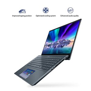 ASUS ZenBook 15 Ultra-Slim Laptop, 15”FHD Touch Display, Intel Core i7-10750H, GeForce GTX 1650 Ti, 16GB RAM, 1TB SSD, Innovative ScreenPad 2.0, Thunderbolt 3, Windows 10 Pro, Pine Grey, UX535LI-XH77T