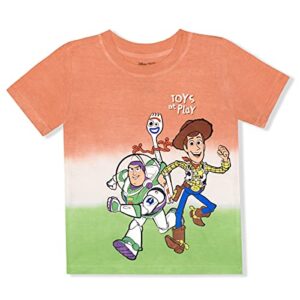 disney toy story boys’ woody, buzz lightyear and forky t-shirt for toddlers and little kids multi color