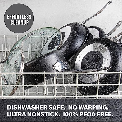 Granitestone Sauté Pan with Lid - 5.5 Quart. Non Stick Deep Frying Pan with Lid, Large Frying Pan, Oven Safe Skillet with Lid, Multipurpose Jumbo Cooker, Stovetop & Dishwasher Safe, 100% PFOA Free