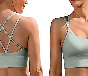 Sykooria 1-3 Pack Strappy Sports Bra for Women Sexy Crisscross Open Back for Yoga Running Athletic Gym Workout Fitness Tops