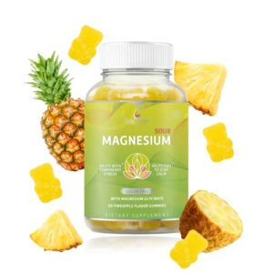 BeLive Magnesium Gummies 200mg - 60 Ct | Magnesium Glycinate Supplements for Relaxation, Stress Relief, and Sleep for Adults & Kids - Tasty and Tangy Pineapple Flavor