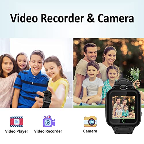 HAPPINNO Kids Video Player & Recorder, Smart Watch for Girls Boys with Music MP3 Player 7 Games Camera,Stopwatch,Timer, Age 3-10 Years,Birthday,Fesitival Gift