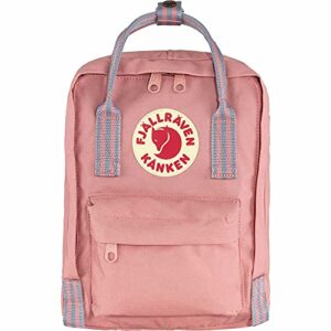 fjallraven women's kanken mini backpack, pink/long stripes, one size