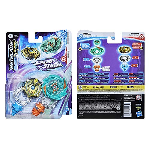 BEYBLADE Burst Surge Speedstorm Demise Satomb S6 and Anubion A6 Spinning Top Dual Pack -- 2 Battling Game Top Toy for Kids Ages 8 and Up