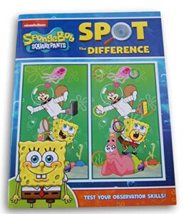 activity books spot the difference book game for kids - 22 puzzles with answer key (spongebob squarepants)