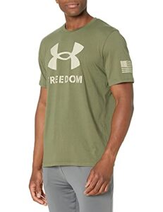 under armour men's new freedom logo t-shirt , marine od green (390)/desert sand , 3x-large