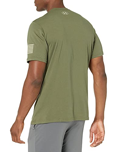 Under Armour Men's New Freedom Logo T-Shirt , Marine Od Green (390)/Desert Sand , 3X-Large