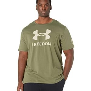 Under Armour Men's New Freedom Logo T-Shirt , Marine Od Green (390)/Desert Sand , XX-Large