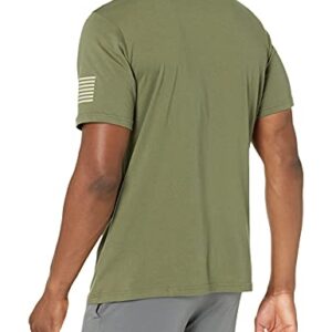 Under Armour Men's New Freedom Logo T-Shirt , Marine Od Green (390)/Desert Sand , XX-Large