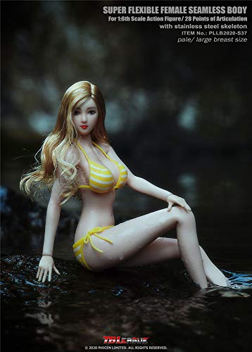 HiPlay TBLeague Seamless Action Figure Anime Girl Body Type and Large Bust 1:6 Scale S37(Pale, with Head)