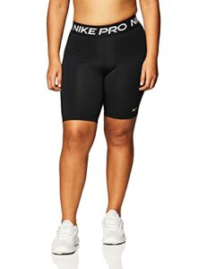 nike women's pro 8 training shorts, black/white, medium