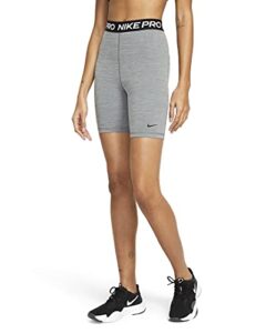 nike pro 365 women's high-rise 7" shorts (smoke grey/heather/black/black, md 7)
