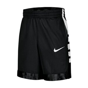 nike boy's dry shorts elite stripe (little kids/big kids) black/white md (10-12 big kid)
