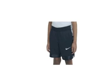 nike boy's elite stripe basketball shorts, black, large