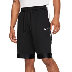 nike dri-fit elite stripe men's basketball shorts cv1748-010 (black/black), medium