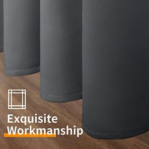 YoungsTex Blackout Curtains for Bedroom - Thermal Insulated Room Darkening Curtains Grommet Window Drapes for Living Room, 2 Panels, 42 x 63 Inch, Dark Grey