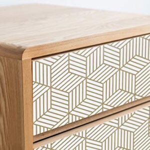 Gold and White Geometric Wallpaper Peel and Stick Wallpaper Hexagon Removable Self Adhesive Wallpaper Gold Stripes Geometric Paper Vinyl Film Decorative Shelf Drawer Liner Roll Waterproof17.7”×393”