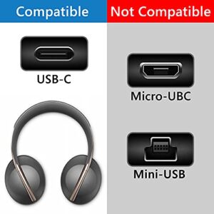 Geekria Type-C Headphones Short Charger Cable Compatible with Bose Quietcomfort Ultra, QCSE, QC45, 700, EarbudsII Charger, USB-C to USB-C Replacement Power Charging Cord (1ft / 30cm 2Pack)