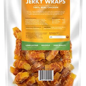 Pur Luv Chicken and Sweet Potato Jerky Wraps Rawhide Free Dog Treats, Healthy, Easily Digestible, Long Lasting, and High Protein Dog Treat, 16 oz, Brown