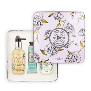 la chatelaine hand care gift set | hand wash & hand lotion 8 oz. in frosted glass bottles, hand cream 2.3 oz. | made in france | graduation present | teacher gift (coconut milk)
