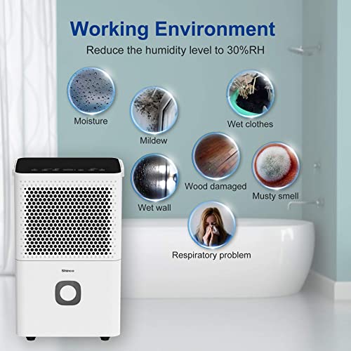 Shinco 30 Pints Dehumidifier for Home and Basements, 1500 Sq.Ft Dehumidifier with Drain Hose, Auto or Manual Drainage, Auto Defrost, Quietly Remove Moisture, Activated Carbon Filter, 24HR Timer