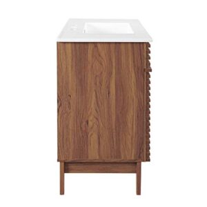 Modway Render 36" Bathroom Vanity in Walnut White