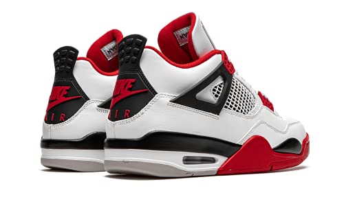 Nike Men's Air Jordan 4 Retro Fire Red 2020", White/Fire Red/Black/Tech Grey, 13