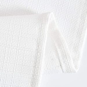 jinchan White Linen Textured Curtains 84 Inch Long 2 Panels for Living Room Grommet Top Light Filtering Window Drapes for Bedroom