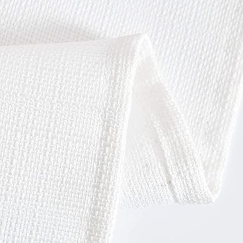 jinchan White Linen Textured Curtains 84 Inch Long 2 Panels for Living Room Grommet Top Light Filtering Window Drapes for Bedroom