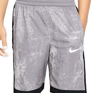 Nike Boy's Dri Fit Elite Basketball Shorts Big Kids Grade School (Gunsmoke/Black/White, Medium)