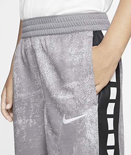 Nike Boy's Dri Fit Elite Basketball Shorts Big Kids Grade School (Gunsmoke/Black/White, Medium)