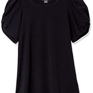 Amazon Essentials Women's Classic-Fit Twist Sleeve Crewneck T-Shirt, Black, XX-Large