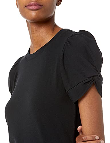 Amazon Essentials Women's Classic-Fit Twist Sleeve Crewneck T-Shirt, Black, XX-Large