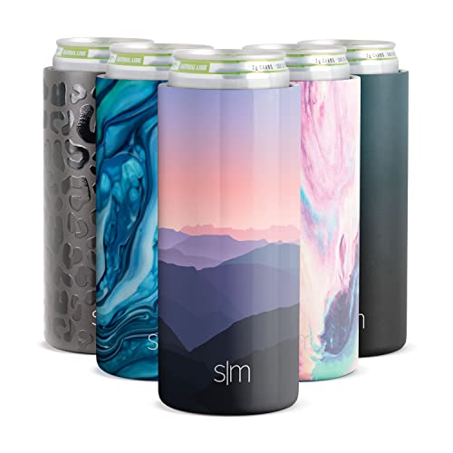 Simple Modern Skinny Can Cooler | Slim Insulated Stainless Steel Drink Sleeve Holder | Insulate Hard Seltzer, Soda, Beer, Energy Drinks | Gift for Women Her | Ranger Collection | Slim 12oz | Alpenglow