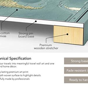 World Travel Map Pinboard on Canvas | World Map Wall Art | Detailed Push Pin Map to Mark Places Traveled (40 x 30)