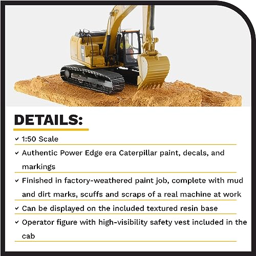 Diecast Masters 1:50 Caterpillar 320F L Excavator Model, Weathered Series Cat Trucks & Construction Equipment | 1:50 Scale Model Diecast Collectible Model 85701