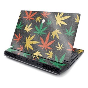 mightyskins glossy glitter skin compatible with alienware area-51m 17" (2019) - rastafari kush | protective, durable high-gloss glitter finish | easy to apply and change style | made in the usa