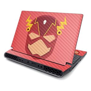 mightyskins carbon fiber skin compatible with alienware area-51m 17" (2019) - speed man | protective, durable textured carbon fiber finish | easy to apply, remove, and change styles | made in the usa
