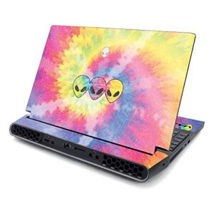 mightyskins glossy glitter skin compatible with alienware area-51m 17" (2019) - groovy aliens | protective, durable high-gloss glitter finish | easy to apply and change style | made in the usa