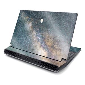 mightyskins glossy glitter skin compatible with alienware area-51m 17" (2019) - galactic landscape | protective, durable high-gloss glitter finish | easy to apply and change style | made in the usa