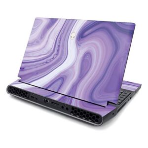 mightyskins skin compatible with alienware area-51m 17" (2019) - lavendar acrylic | protective, durable, and unique vinyl decal wrap cover | easy to apply, remove, and change styles | made in the usa