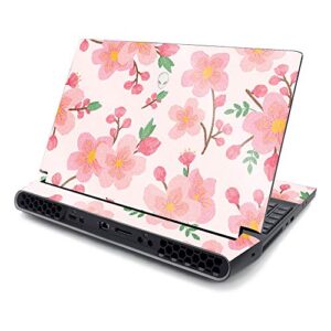 mightyskins glossy glitter skin compatible with alienware area-51m 17" (2019) - lilies in bloom | protective, durable high-gloss glitter finish | easy to apply and change style | made in the usa