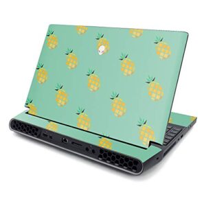 mightyskins skin compatible with alienware area-51m 17" (2019) - simple pineapples | protective, durable, and unique vinyl decal wrap cover | easy to apply, remove, and change styles | made in the usa