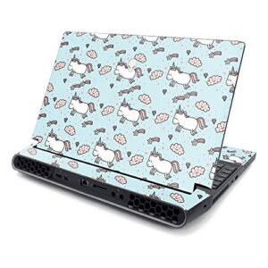 mightyskins skin compatible with alienware area-51m 17" (2019) - cute unicorns | protective, durable, and unique vinyl decal wrap cover | easy to apply, remove, and change styles | made in the usa